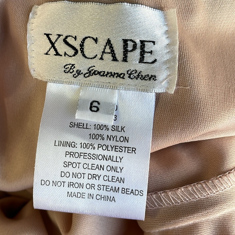Xscape Blush Beaded Mesh Maxi Dress - Picture 12 of 13